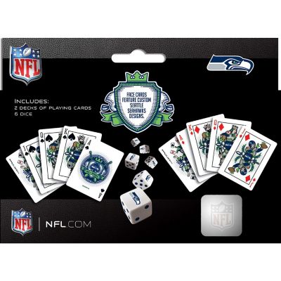 NFL Seattle Seahawks 2-Pack Playing cards &amp; Dice set Image 3