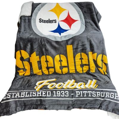 NFL Steelers Blanket Throw Sherpa Oversized Image 1
