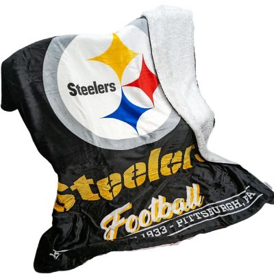 NFL Steelers Blanket Throw Sherpa Oversized Image 2