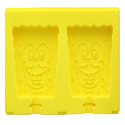 Nickelodeon's Spongebob Squarepants 2-Piece Silicone Ice Popsicle Mold Maker Image 1