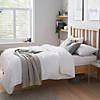 Night Lark - Linen Collection - All-In-One Duvet - Comforter Queen Size in White Seersucker Image 4