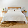 Night Lark - Linen  Collection - All-In-One Duvet - Comforter Twin Size in White Seersucker Image 2