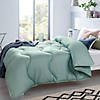 Night Lark  - Linen Collection - All-In-One Duvet - Washable Comforter - Queen Size in Seagrass Green Image 1