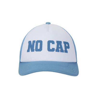 No Cap Blue &amp; White Foam Trucker Hat Image 1