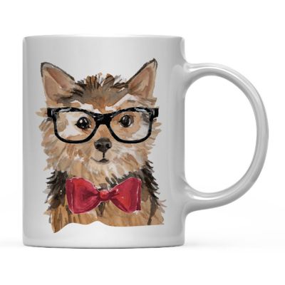 Norfolk Terrier Glasses Bow Ceramic Mug Image 2
