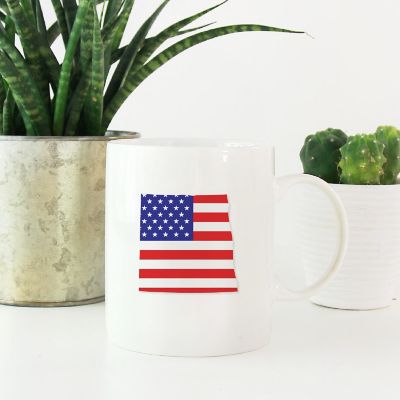 North Dakota US Flag Ceramic Mug Image 1