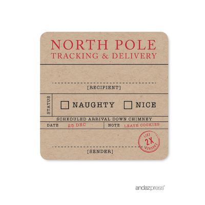 NORTH POLE TRACKING TO/FROM XMAS LABELS Image 1