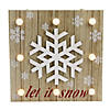 Northlight 10.25" Pre-Lit Red and White 'Let It Snow' Snowflake Wall Decor Image 1