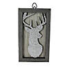 Northlight 10.25" Silver Glittered Buck Silhouette Box Framed Christmas Wall Hanging Image 1
