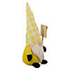 Northlight 10.25" yellow gingham hat springtime gnome with chalk board Image 3