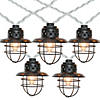 Northlight 10-Count Black Caged Fisherman Lantern Patio String Light Set, 9' Black Wire Image 1