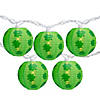 Northlight 10-count green shamrock st. patrick's day paper lantern patio lights  8.5ft white wire Image 1