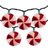 Northlight 10 Count Peppermint Candy Christmas Light Set  6ft Green Wire Image 1