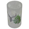 Northlight 10" Deer, Pine and Snowflakes Flameless Glass Christmas Candle Holder Image 2