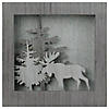 Northlight - 10" Glittered Moose Silhouette Box Framed Christmas Decoration Image 1