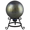 Northlight 10" Gold and Silver Metallic Mirrored Glass Outdoor Garden Gazing Ball Image 2