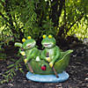 Northlight 10" Green Frogs in a Lily Pad Outdoor Garden Statue Image 1
