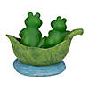Northlight 10" Green Frogs in a Lily Pad Outdoor Garden Statue Image 3