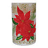 Northlight 10" Hand-Painted Red Poinsettias and Gold Flameless Glass Christmas Candle Holder Image 1