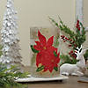 Northlight 10" Hand-Painted Red Poinsettias and Gold Flameless Glass Christmas Candle Holder Image 1