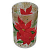 Northlight 10" Hand-Painted Red Poinsettias and Gold Flameless Glass Christmas Candle Holder Image 2