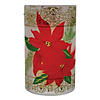 Northlight 10" Hand-Painted Red Poinsettias and Gold Flameless Glass Christmas Candle Holder Image 4