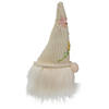 Northlight 10" lighted cream sitting gnome figure head with a knitted hat Image 2