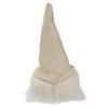 Northlight 10" lighted cream sitting gnome figure head with a knitted hat Image 3