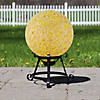 Northlight 10" Orange and Yellow Speckled Glass Outdoor Garden Gazing Ball Image 1