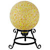 Northlight 10" Orange and Yellow Speckled Glass Outdoor Garden Gazing Ball Image 2