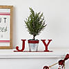 Northlight 10" Red "JOY" Potted Faux Pine in Metal Planter Christmas Tabletop Plaque Image 1