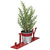 Northlight 10" Red "JOY" Potted Faux Pine in Metal Planter Christmas Tabletop Plaque Image 2