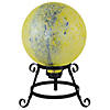 Northlight 10" Yellow and Blue Reflective Speckled Glass Outdoor Garden Gazing Ball Image 2