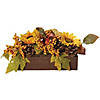 Northlight 10" Yellow and Brown Sunflowers and Leaves Fall Harvest Floral Arrangement Image 1