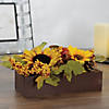 Northlight 10" Yellow and Brown Sunflowers and Leaves Fall Harvest Floral Arrangement Image 1