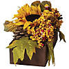 Northlight 10" Yellow and Brown Sunflowers and Leaves Fall Harvest Floral Arrangement Image 2