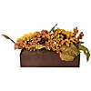 Northlight 10" Yellow and Brown Sunflowers and Leaves Fall Harvest Floral Arrangement Image 4