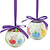 Northlight 10ct Purple and White Shatterproof Decoupage Christmas Ball Ornaments 1.75" (40mm) Image 1