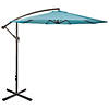 Northlight 10ft Offset Outdoor Patio Umbrella with Hand Crank  Turquoise Blue Image 1