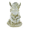 Northlight 11.5" Ivory Sitting Cherub Angel with Book Outdoor Patio Garden Statue Image 1