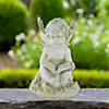 Northlight 11.5" Ivory Sitting Cherub Angel with Book Outdoor Patio Garden Statue Image 1