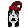 Northlight - 11.5" Plush Standing Bulldog with Santa Hat Christmas Decoration Image 1