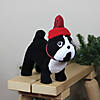 Northlight - 11.5" Plush Standing Bulldog with Santa Hat Christmas Decoration Image 2