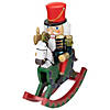 Northlight 11.5 Red and Blue Christmas Nutcracker Soldier on Rocking Horse Image 1