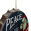 Northlight 11.75" Red and White Peace  Joy and Love Christmas Wall Decor Image 2