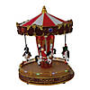 Northlight - 11" Red and White LED Lighted and Animated Christmas Carousel with Horses Image 2