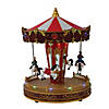 Northlight - 11" Red and White LED Lighted and Animated Christmas Carousel with Horses Image 3