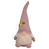 Northlight 12.25" lighted pink spring gnome with flower hat Image 1