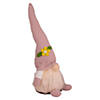 Northlight 12.25" lighted pink spring gnome with flower hat Image 2