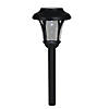 Northlight 12" Black Lantern Solar Light with White LED Light and Lawn Stake Image 1